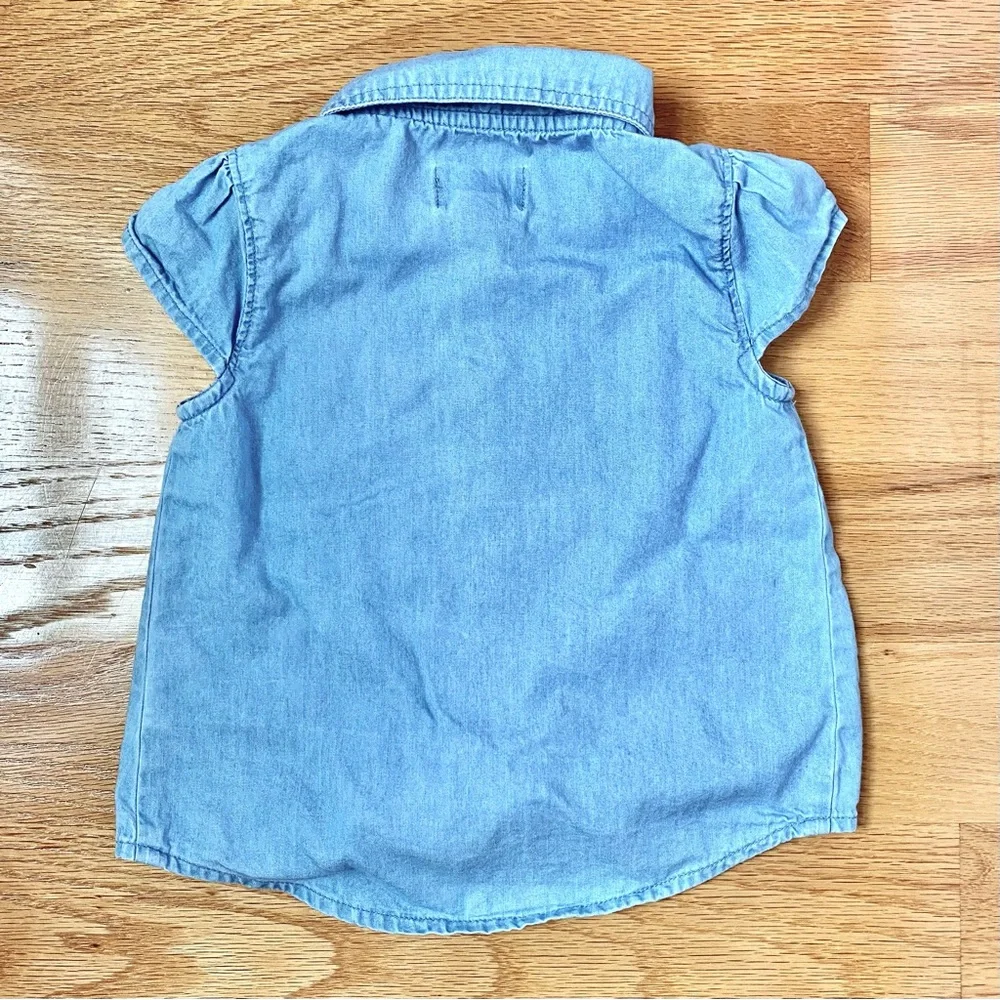 OLD NAVY girls chambray tie-front top - Picture 6 of 7
